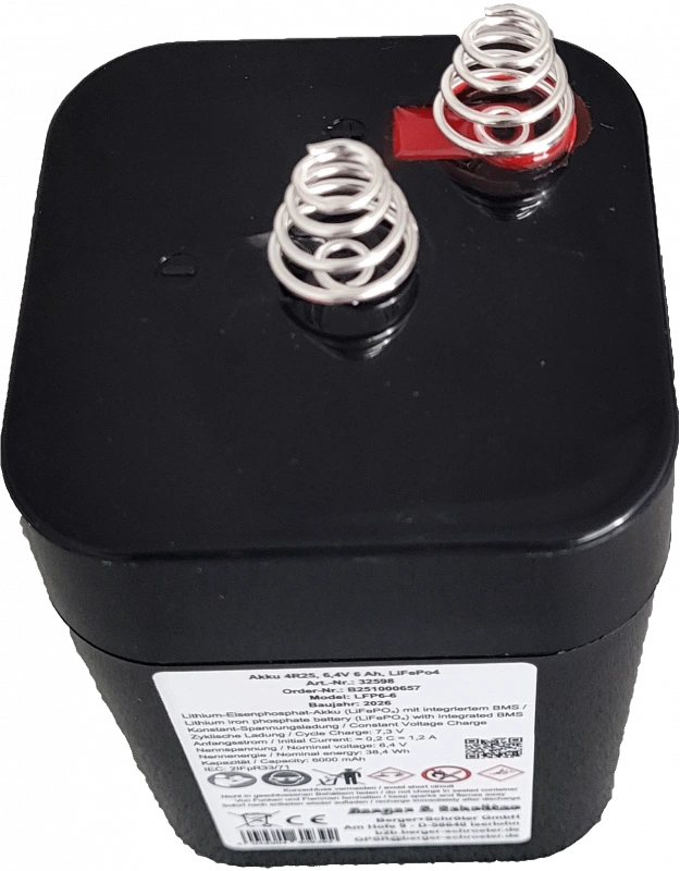 Batérie 4R25, 6,4 V 6 Ah, LiFePO4 pro automatický dávkovač krmiva 1